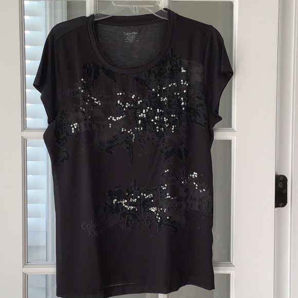 Calvin Klein Tee with Dressy overlay - Picture 1 of 6